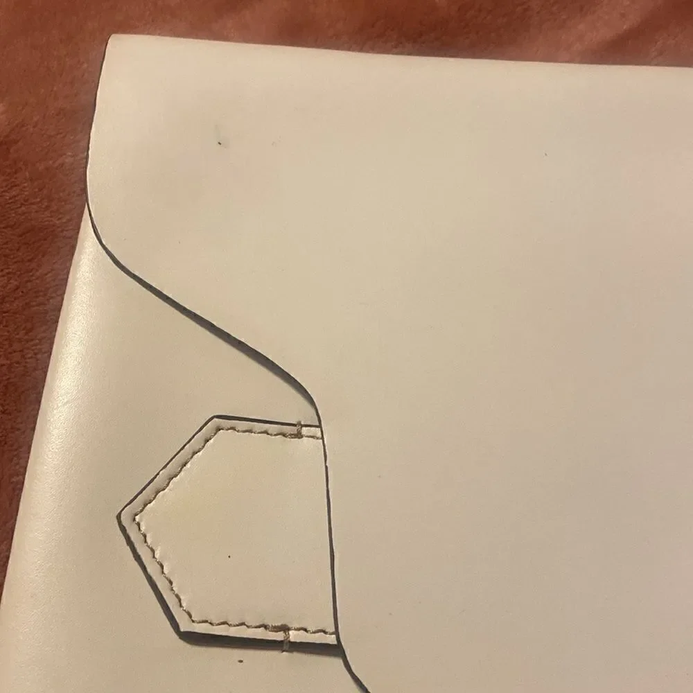 Boldrini Selleria leather envelope clutch White Vacchetta Leather